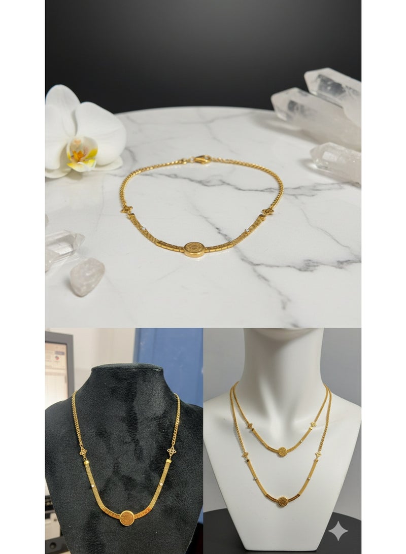 WARD Elegant Legacy Gold-Plated Coin Pendant Necklace - Sophisticated Statement Jewelry for Women. - Image 3